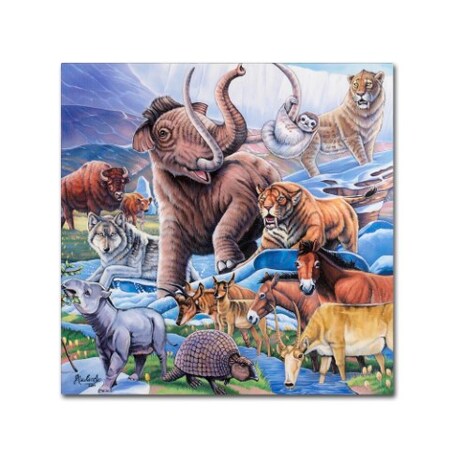 Trademark Fine Art Jenny Newland 'Ice Age Color' Canvas Art, 18x18 ALI2025-C1818GG
